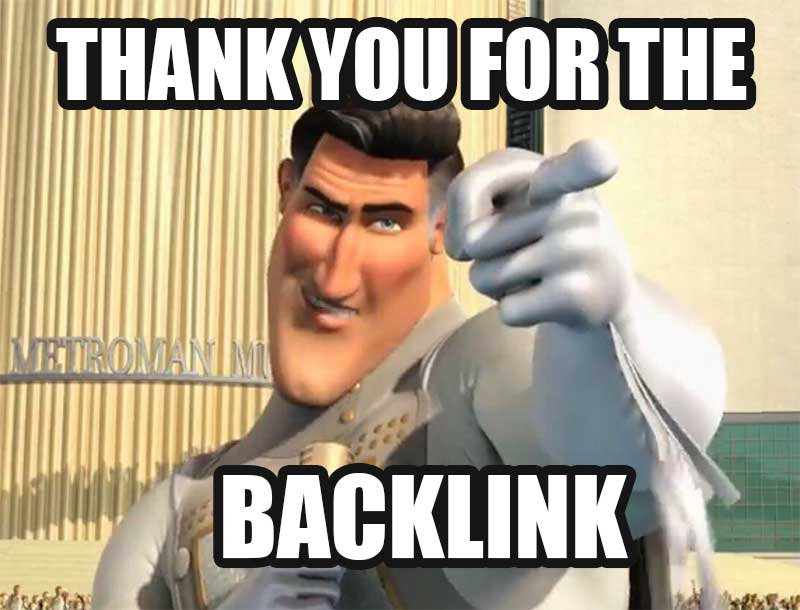 thank you backlink meme