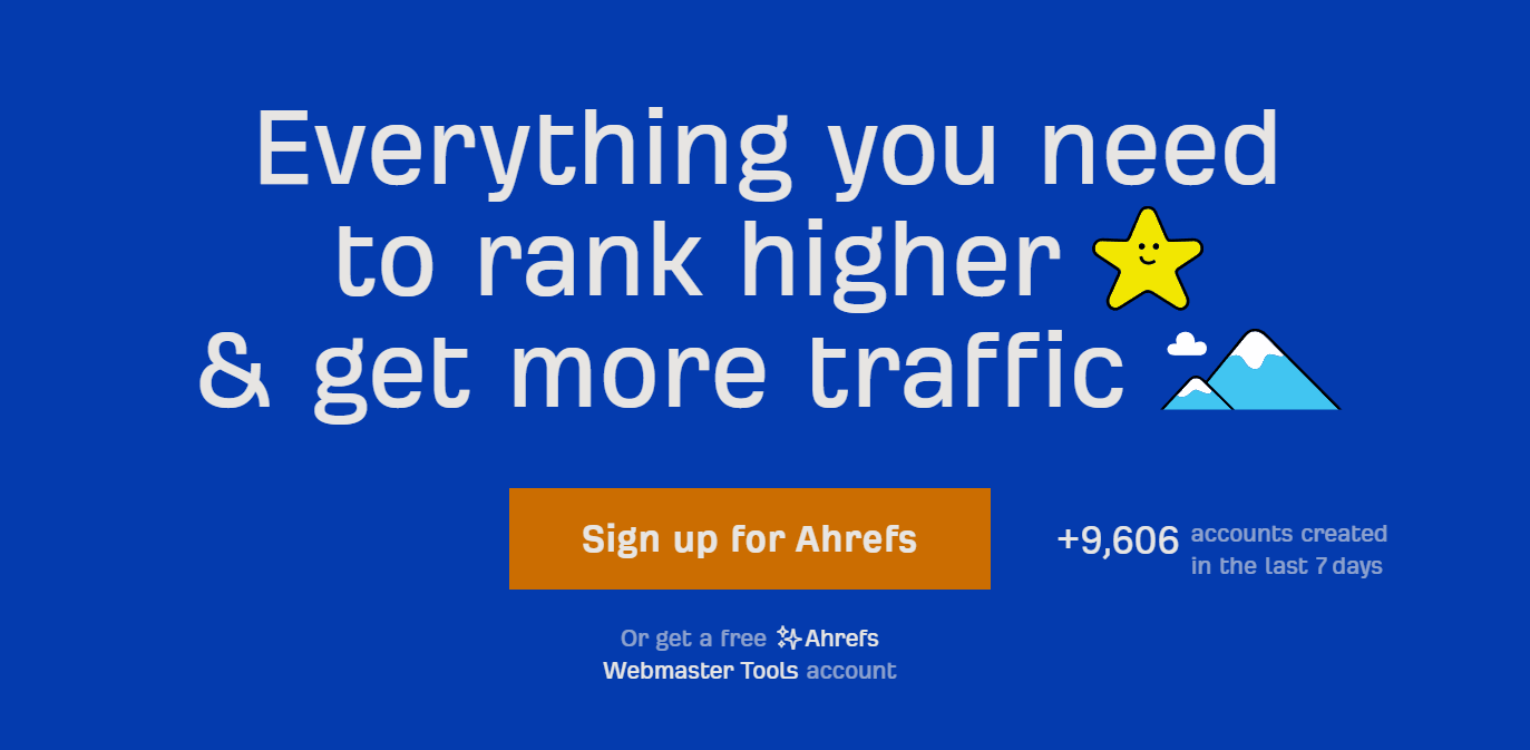 IMage of Ahrefs webpage