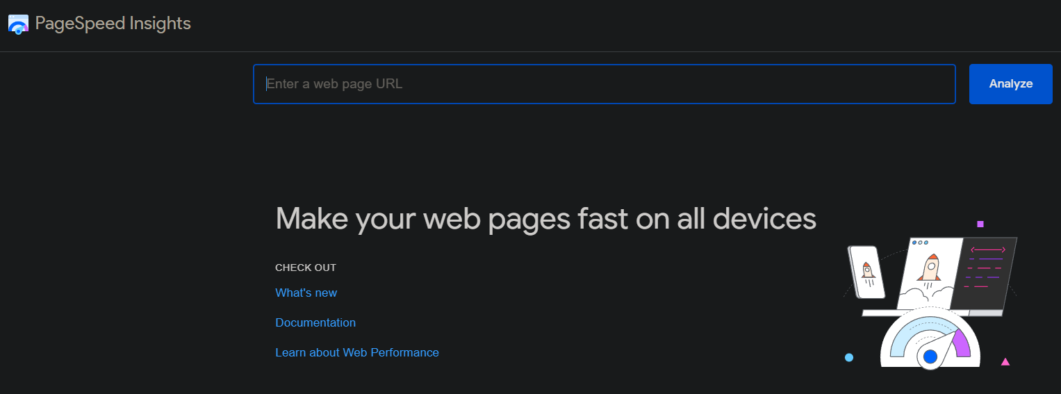 Image of Page Speed Insights Page