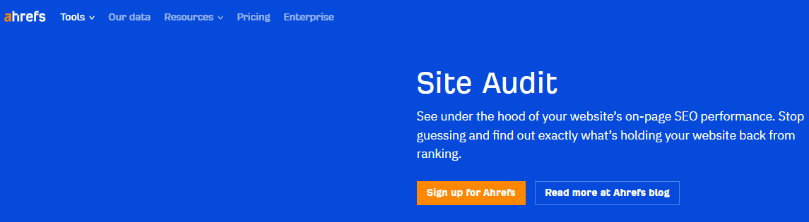 Image of Ahrefs Web page
