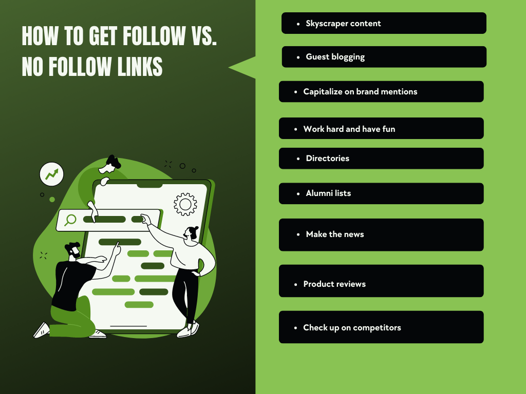 Infographic on How to Get Follow Vs No Follow Links