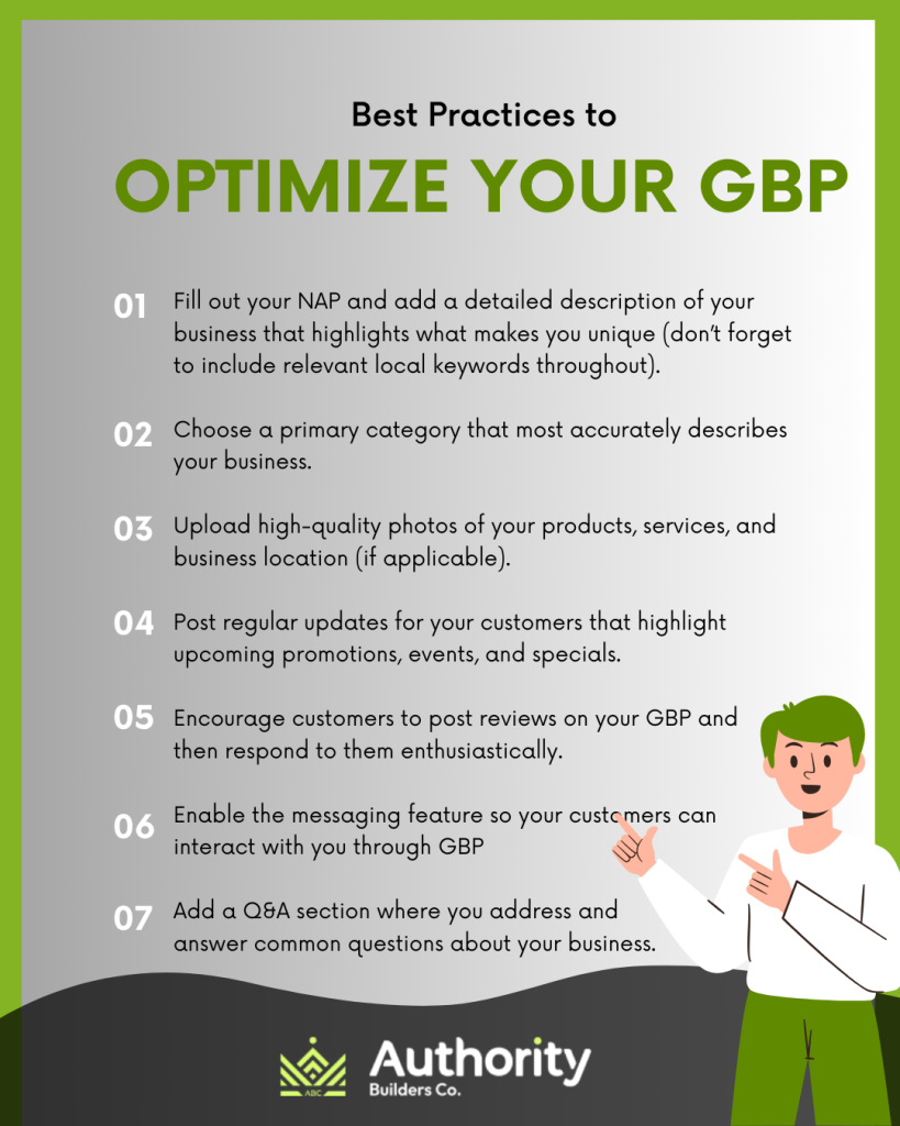 Infographic on how to optimize your GBP